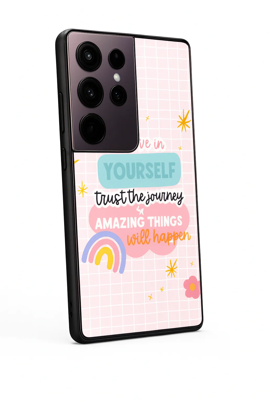 Trust The Journey Premium Glass Back Cover For Galaxy S, A, M & F Series - Image 3