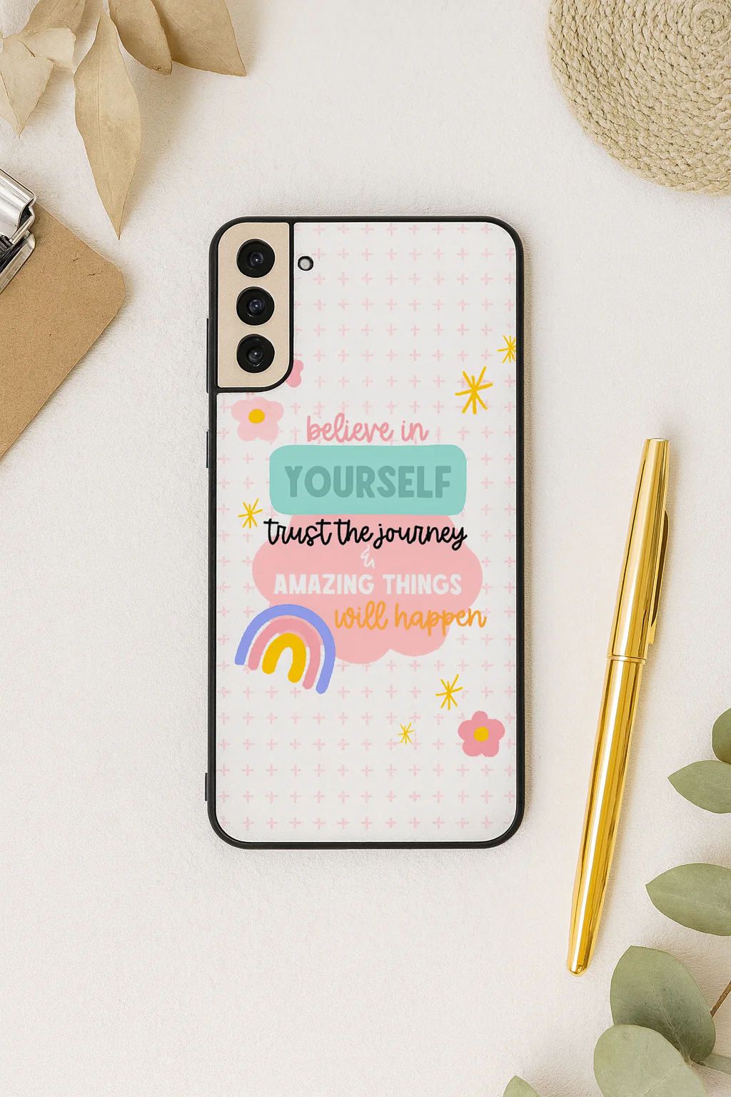 Trust The Journey Premium Glass Back Cover For Galaxy S, A, M & F Series - Image 4