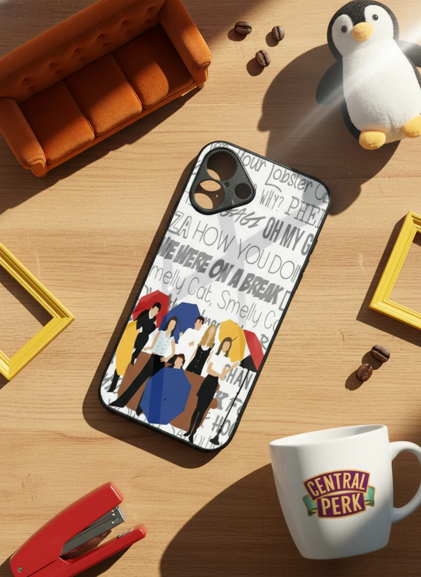 FRIENDS Umbrella Squad Premium Glass Back Cover For iPhone 11-17 Models - Image 10