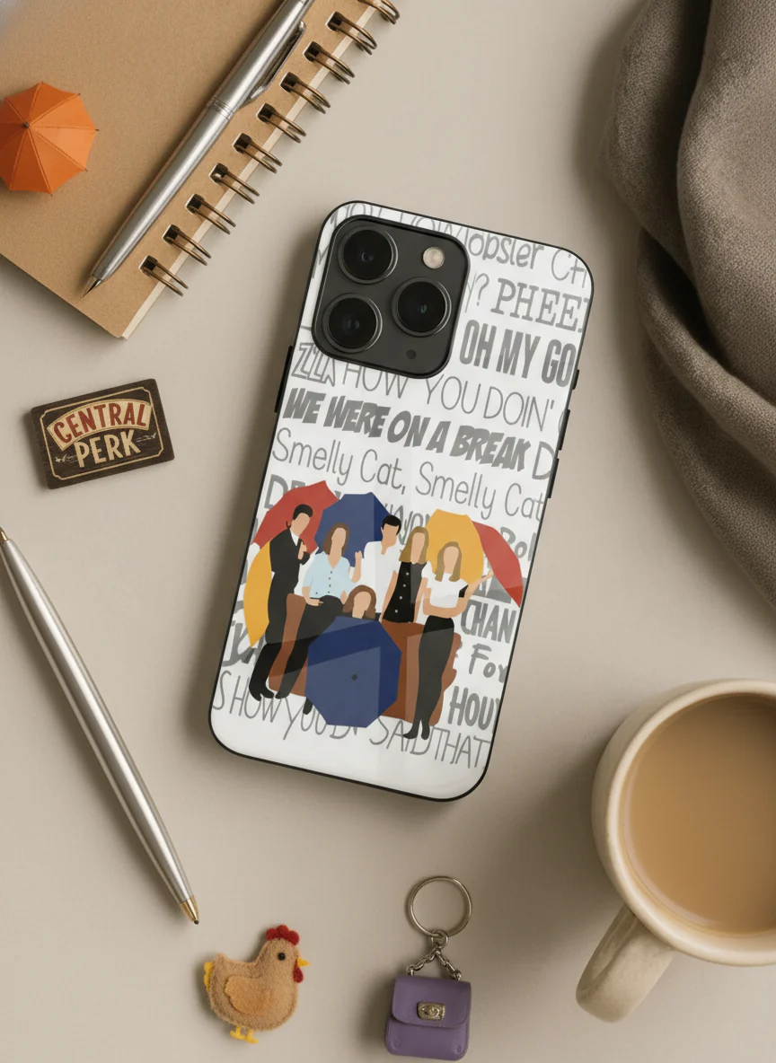 FRIENDS Umbrella Squad Premium Glass Back Cover For iPhone 11-17 Models - Image 14