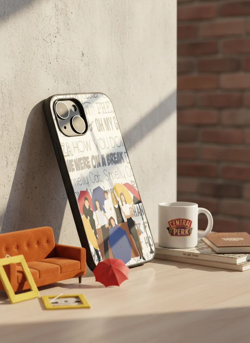 FRIENDS Umbrella Squad Premium Glass Back Cover For iPhone 11-17 Models - Image 15
