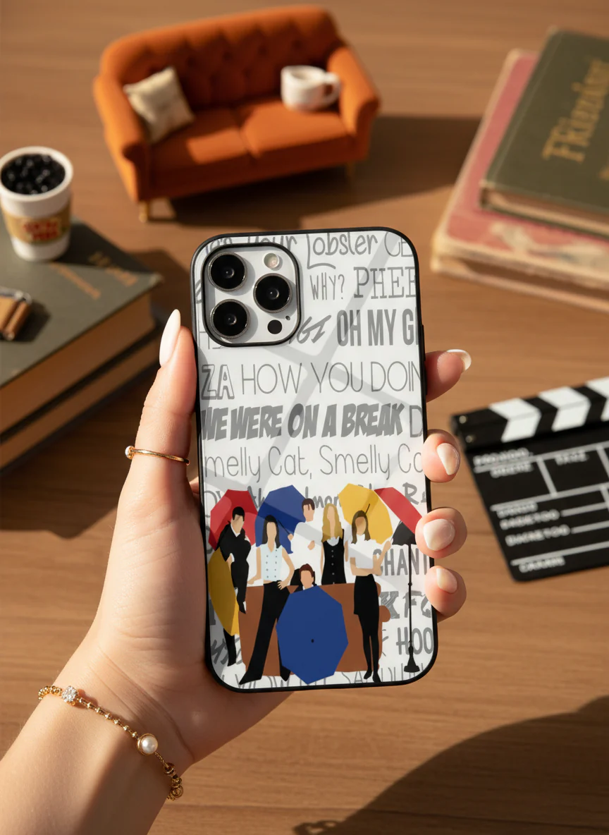 FRIENDS Umbrella Squad Premium Glass Back Cover For iPhone 11-17 Models - Image 16