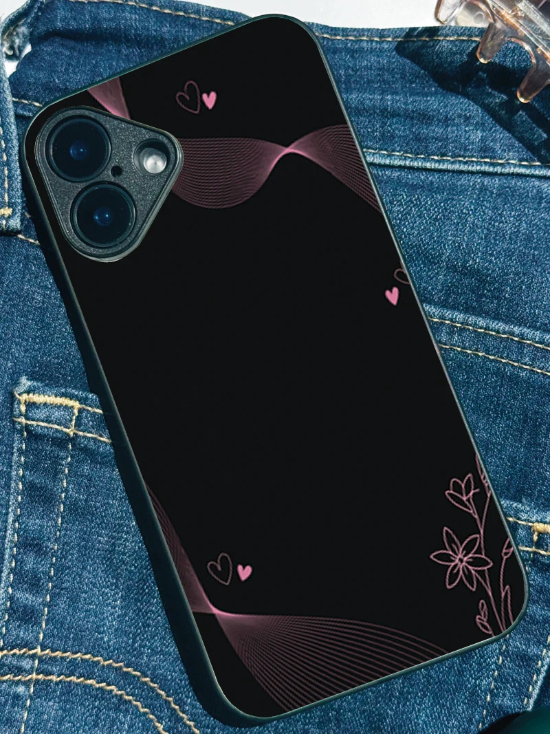 Velvet Bloom Personalised Name Premium Glass Back Cover For iPhone 11-17 Models - Image 8