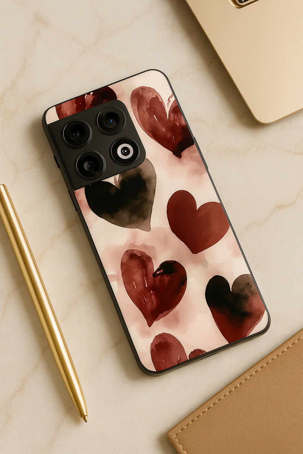 Watery Hearts Glass Back Cover For One Plus 13, 12, 11, 10, Nord Series - Image 2