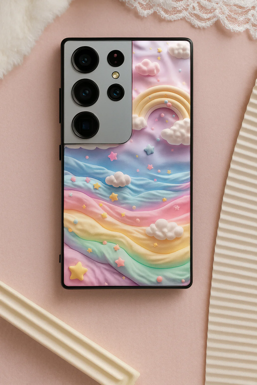 Whimsy Cloud Premium Glass Back Cover For Galaxy S, A, M & F Series - Image 2