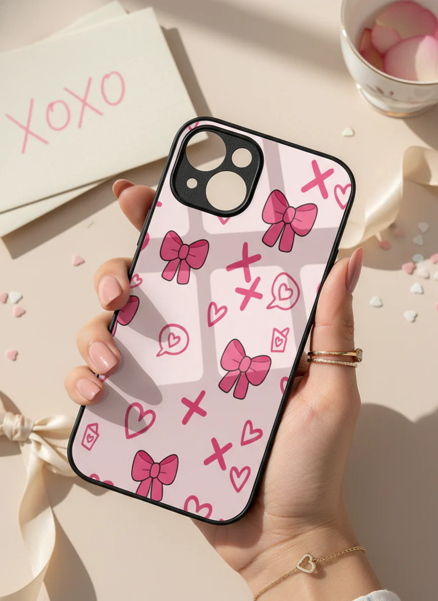 XOXO Bows Premium Glass Back Cover For iPhone 11-17 Models - Image 10