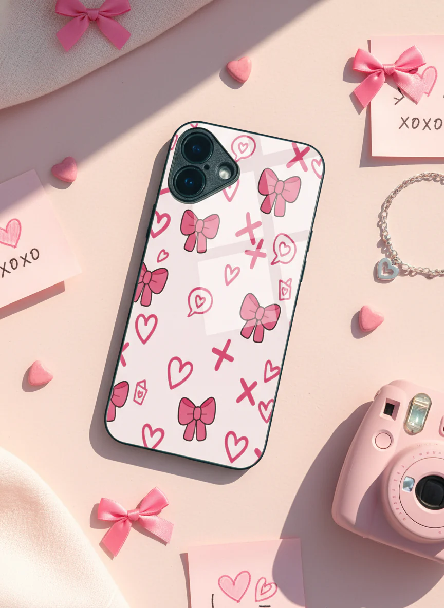 XOXO Bows Premium Glass Back Cover For iPhone 11-17 Models - Image 14