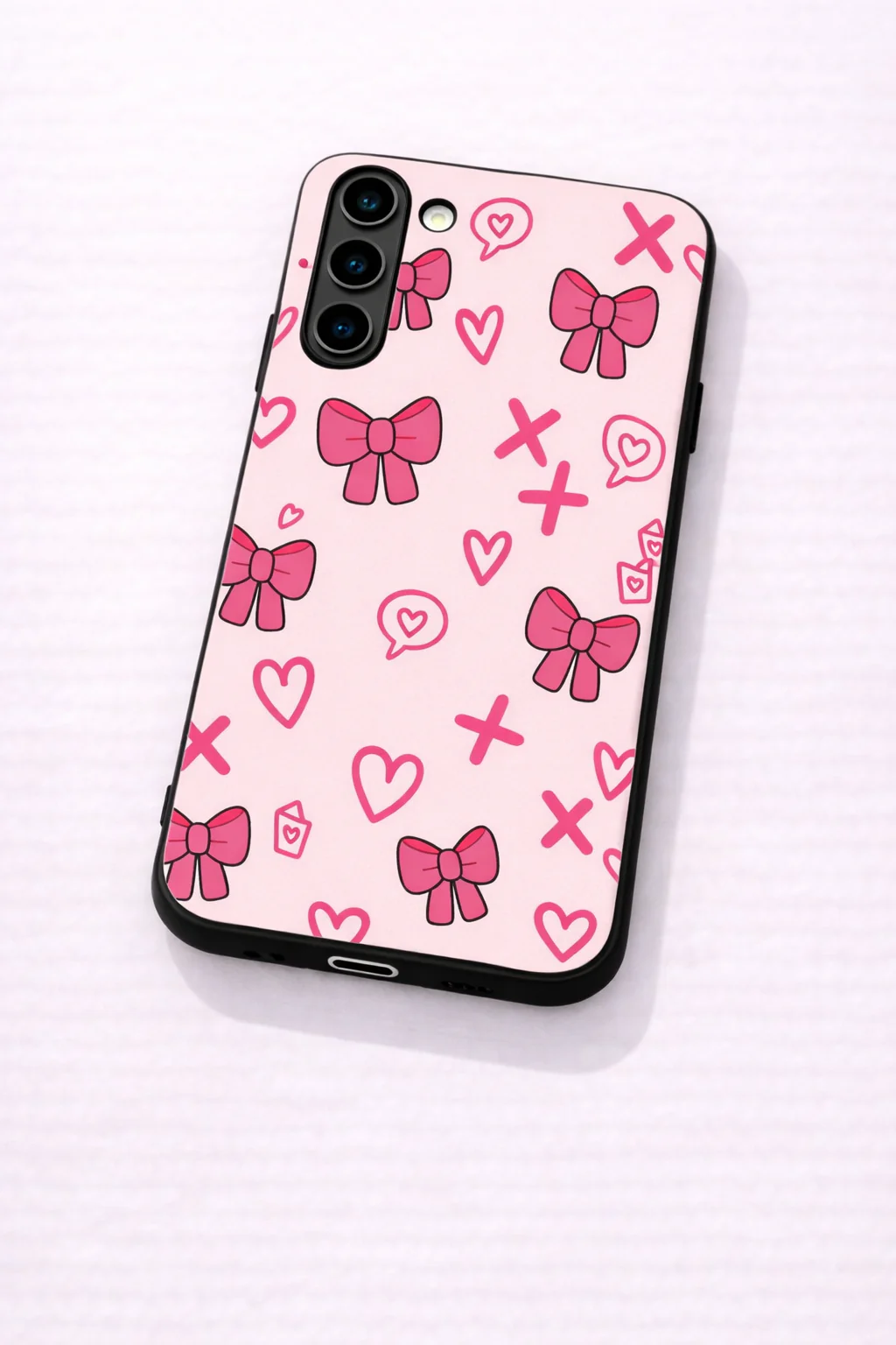 XOXO Bows Premium Glass Back Cover For Galaxy S, A, M & F Series - Image 5
